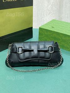 10A Mirror Qualitybag Designers bag Small Horsebit Chain Bags 27cm Luxurys Women Handbags Real Leather Black Quilted Purse Classic Hobo Clutch Fashion Shoulder Bag