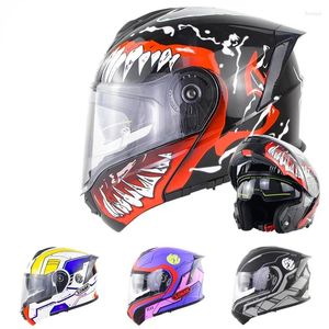 Motorcycle Helmets 2023 ECE Approved Casco Modulare Venom Gundam Cool Helmet Flip Up Cascos Full Face Motorbike With Rear Spoiler