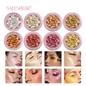 Carved rose 3D Highlighters Shimmer Powder Highlighter Palette Face Base Illuminator Makeup Body brightening face eye and nose 3D contouring