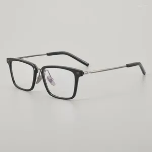 نظارة شمسية إطارات النقيات النقية من التيتانيوم نصف النظارات إطار الرجال الرجال اليابانيين مربع الوصفات الطبية