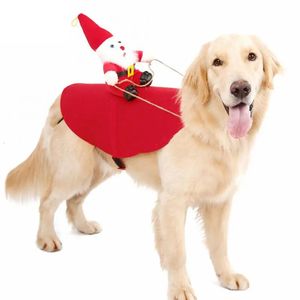 Hundebekleidung Kreativer Hund Katze Weihnachtskostüm Weihnachtsmann Reiten Haustier Cosplay Kleidung Weihnachtsfeier Haustier Mantel Jahr Geschenk 231205