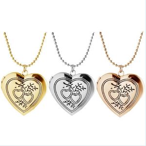 Pendant Necklaces Locket Necklace P O Frame Memory Beautifly Pet Cat Dog Paw Footprint Drop Delivery Jewelry Pendants Dhqwg