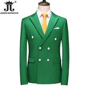 Men's Suits Blazers 17 Colour Men Blazer Slim Fit Boutique Solid Color Casual Business Double Breasted Men's Suit Jacket Male Coat 231205