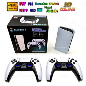 P5 New Video Game Console 64GB/30000 Games Classic Retro Handheld Game Players HD TV Game Box 5 Two Gamepads For PS1/PPSPP/MAME Arcade Gaming Stick