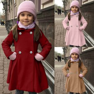 Coat Winter Overcoat Kids Girls Jackets Toddler Windproof Jacket Solid Color Warm Fleece Outerwear 231205