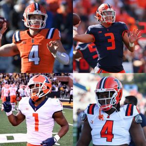 John Paddock Illinois Dövüş Illini Futbol Forması 4 Jer'zhan Newton 1 Isaiah Williams 9 Luke Altmyer 29 TJ Griffin 21 Clayton Bush Tüm Dikişli Erkek Kadın Gençlik