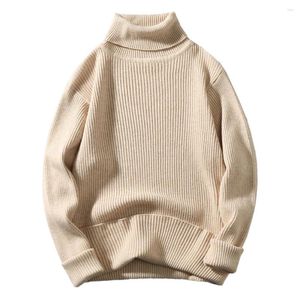 Męskie swetry Turtleeck Knit Jumper Sweater swobodny ciepły zima Podstawowa solidna kolory wierzchołki męskie ubranie męskie