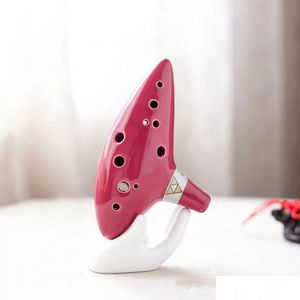 Party Favor 12 Holes Ocarina Ceramic Alto C With Song Book Display Stand WLY935 Drop Delivery Home Garden Festive Supplies Event Dhoak