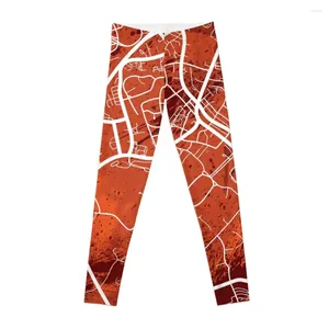 Active Pants Blacksburg Map Maroon & Orange Leggings Gym Sportswear Woman Sports Tennis For Women