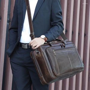 서류 가방 Luufan Genuine Leather Men 's Business Brist