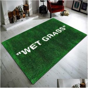 Carpets Wet Grass Carpet Luxury Brand Green Area Living Room Floor Mat Bedroom Bedside Bay Window Sofa Home Decor Large Rug 230901 Dro Dht4I