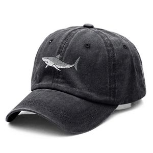 Ball Caps Vintage Washed Cotton High Quality Shark Embroidery Baseball Cap For Men Women Dad Hat golf caps Cap Drop 231204