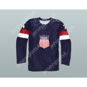 T.J. personalizzato MAGLIA HOCKEY DELLA SQUADRA NAZIONALE USA OSHIE 74 NUOVA S-6XL con cuciture superiori