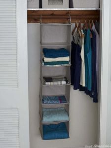 Storage Bags 6Shelf Hanging Closet Organizer Silver Linen closet storage 231204