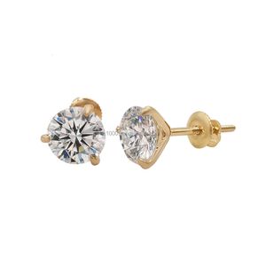 1000S Fine 14K Solid Moissanite Stud Earring Newest Design Hot Sale Real Gold For Women Jewelry