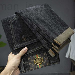 Jeans masculinos designer outono jeans homens 2023 novo estilo chinês-chique bordado em relevo high-end luxo moda micro largas calças retas u8y1