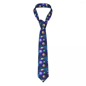 Bow Ties Mens Tie klasik sıska çizgi film bilimsel uzay kravatları dar yaka ince gündelik aksesuarlar hediye