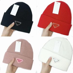 Fall and winter knitted beanie designer casual bonnet homme thick warm winter hats female fashion trendy triangle luxury skull cap simple ga046