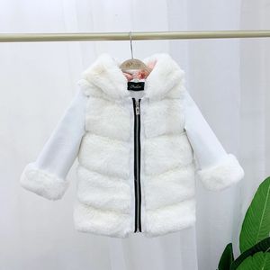Down Coat Winter Girls Jackets And Coats Kids Faux Fur Hooded Warm Parkas Children Outerwear Clothes Thicken Long Autumn 231204