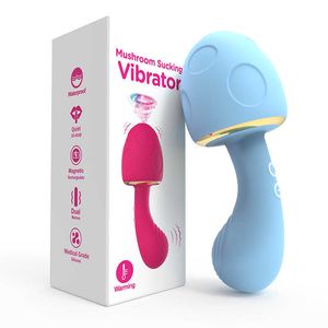 Novo pequeno cogumelo sugando aquecimento vibratório e saltando ovo creme clipe conjunto para produtos de sexualidade adulta compartilhados por casais