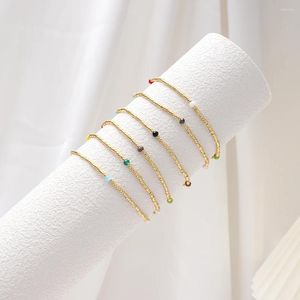 Charm Bracelets ZMZY Thin Gold Plated Miyuki Beaded Fashion Elastic Jewelry Small Crystal Bracelet For Women Girls Friend Dainty Gift
