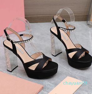 Sandálias de prata mulheres designers moda cristal strass plataforma saltos de alta qualidade couro genuíno de salto alto mulheres sandália fábrica calçado