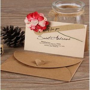 Винтажные конверты из крафт-бумаги для деловых приглашений, открытка, конверт-бумажник с письмом