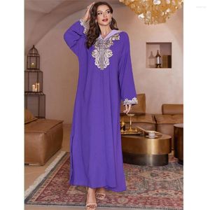 Roupas étnicas Moda Mulheres Muçulmanas Bordado Maxi Vestido Dubai Turquia Abaya Com Capuz Kaftan Eid Djellaba Marocain Jalabiya Ramadan Caftan