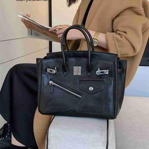 Totes sacos de couro genuíno alta capacidade 2023 mulheres crossbody um ombro portátil estilo estrangeiro commuter 6wi7