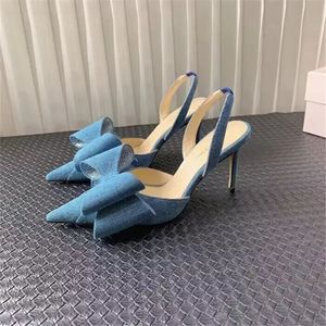 Sandalen, Strass, spitze Zehen, Schleife, Blumen-Sandalen, Satin-Seide, Mach Damen-Designer-Stilettos, High-Heel-Pumps, luxuriöse Hochzeitsschuhe 231204