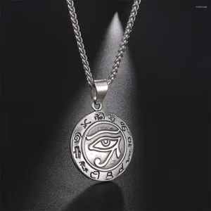 Pendant Necklaces EUEAVAN Retro Eye Of Horus Necklace Stainless Steel Ancient Egypt Symbol Vintage Charm Jewelry Punk Party Gift