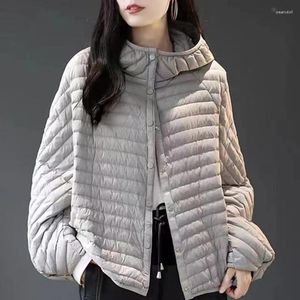 Women's Trench Coats 2023 Autumn Winter Jacket Women Fashion Lightweight Hooded Down Cotton Overcoat Female Loose Casual Warm Parkas