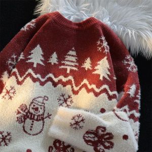 Мужские свитера, рождественский свитер, мужской и женский повседневный пуловер, вязаный джемпер с круглым вырезом, трикотаж в стиле Харадзюку, осенне-зимняя одежда, верх
