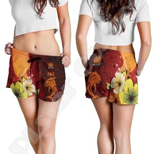 Pantaloncini da donna Isole Paese Bandiera Papua Guinea Cultura Tattoo Vintage Stampa 3D Pantaloni Casual estivi Harajuku Donna Fitness XA4