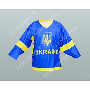 Custom BLUE UKRAINE NATIONAL TEAM NAME 99 HOCKEY JERSEY NEW Top Stitched S-M-L-XL-XXL-3XL-4XL-5XL-6XL