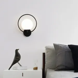 Wall Lamps Nordic Glass Lamp Minimalist Backdrop Light For Bedroom Living Room Hallway Corridor Bedside Dining Home Fixtures