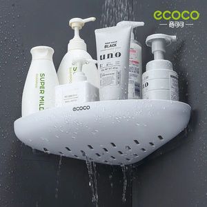 Prateleiras de banheiro ECOCO Prateleira de armazenamento de banheiro Prateleira de canto para chuveiro Suporte para shampoo Prateleira de parede para prateleiras de cozinha 231204