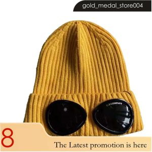 Stones Island Caps Erkekler Tasarımcı Şeritli Örgü Lens Şapkaları Kadınlar Ekstra İnce Merino Yün Goggle Beanie Resmi Web Sitesi CP 153