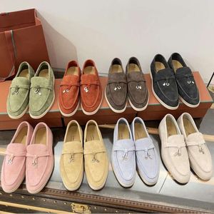 Loro Pianas skor Casual Mens Womens loafers Flat Low Top Suede Cow Leather Oxfords Designer Shoes Moccasins Loafer Slip Sneakers Dress Shoes 35-45 EUR