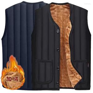 Men's Vests Autumn Winter Fleece Mens Vest Jacket Casual Warm Thick Big Tall Plus Size Sleeveless Waistcoat Loose Z163