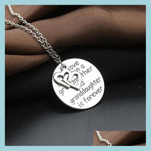 Pendant Necklaces Letter Necklace Tag Engraved Grandmother Family Drop Delivery Jewelry Pendants Dhnkg