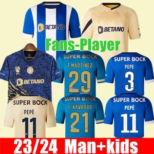 23 24 FC Portos Futebol PEPE Jerseys CAMPEOES SERGIO OLIVEIRA MEHDI LUIS DIAZ MATHEUS Treinamento Fãs Jogador Versão 2023 2024 Camisas de Futebol Kids Kits