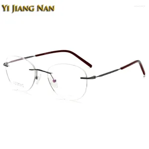 Solglasögon ramar Pure Titanium Men Optical Recept Glasögon Frame Light Weight Women Elegant Rimless glasögon SPELACLES glasögon