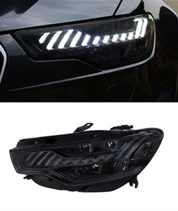 LED Matrix Headlights For Audi A6L Headlight Assembly A7 Startup Blue DRL Head Light Streamer Turn Signal Lights