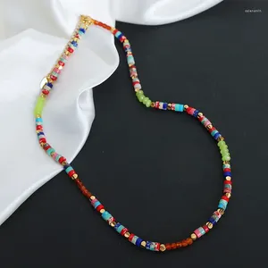 Ketten Schmuck Bohemian Burma Naturstein Multi Perlen Perlen Halskette Kette für Frauen Mädchen