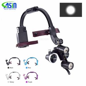 拡大メガネ25x 35x歯科用LEDヘッドライトランプ拡大用の双眼鏡ルーペ5W Dentisit Headlight Lab機器231204