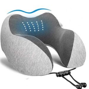 Pillow U Shaped Memory Foam Neck Pillows Soft Travel Massage Sleeping Airplane Cervical Healthcare Bedding 231205