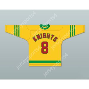 Personalizzato GIALLO 1945-51 OMAHA KNIGHTS USHL AWAY HOCKEY JERSEY NUOVO Top cucito S-M-L-XL-XXL-3XL-4XL-5XL-6XL