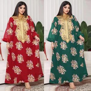 Roupas étnicas 2023 Chegada Vestido de Verão para Mulheres Luxo Abaya Hijab Manga Longa Robe Islâmico Cor Vermelha Menina Kaftan Vestidos de Noite