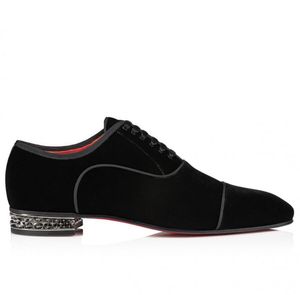 Dżentelmen sukienka skórzana flats Mokory mokasyna Oxfords Greggyrocks Velvet Black Low Obraz Koronki Up Business Wedding Office Formal With Box EU38-46